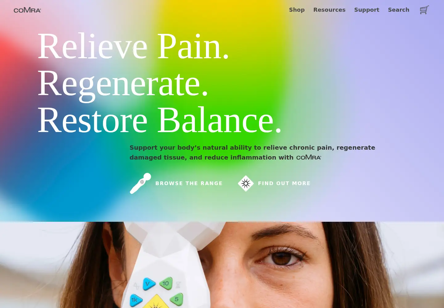 Captured homepage of comra-therapy.com in the current scan