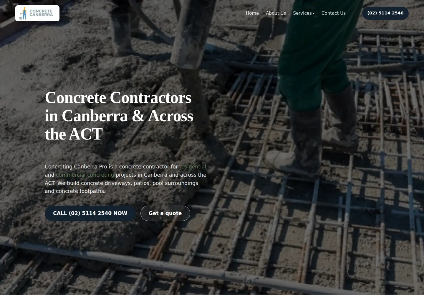 Screenshot of concretecanberra.com