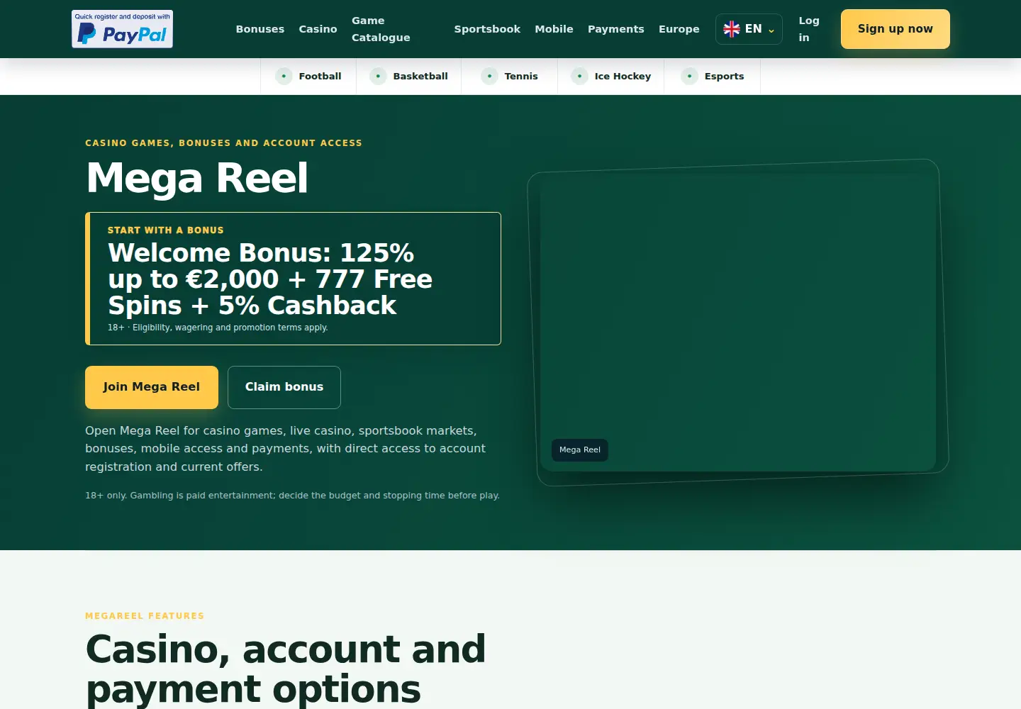 Screenshot of megareel.eu