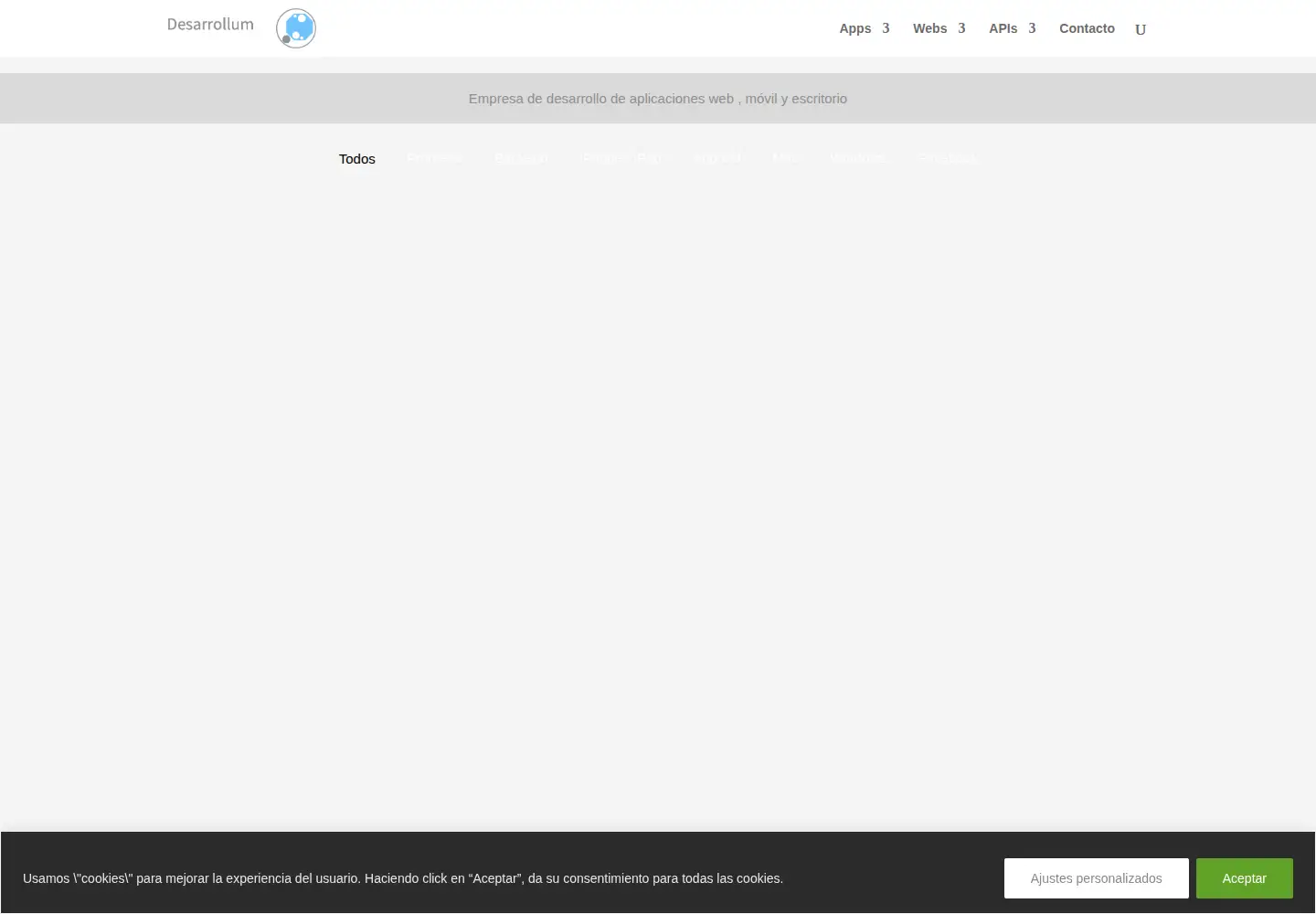 Captured homepage of desarrollum.com in the current scan