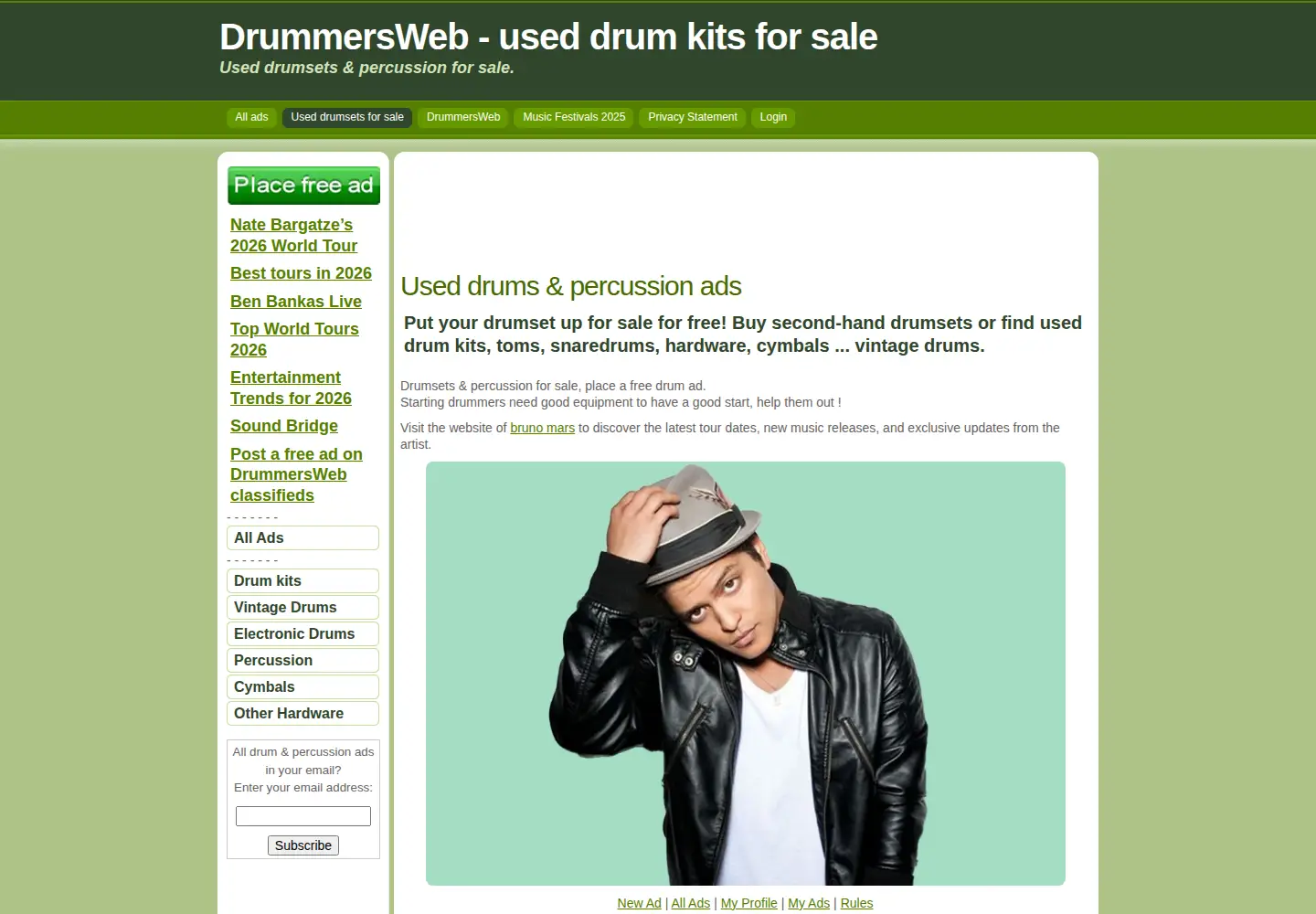 Screenshot of drummersweb.com