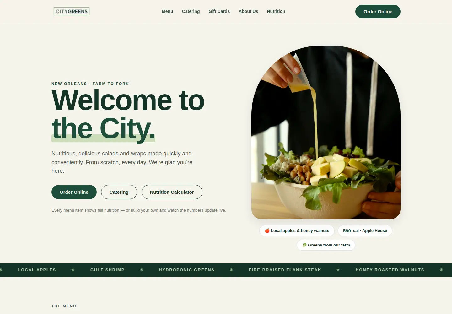 Screenshot of eatcitygreens.com