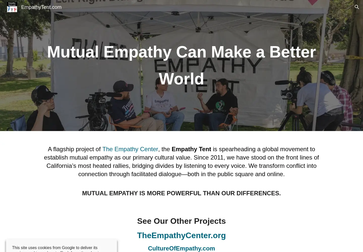 Screenshot of empathytent.com
