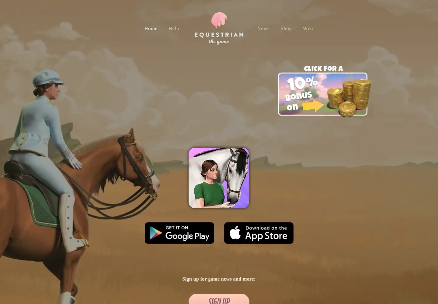 Screenshot of equestrianthegame.com
