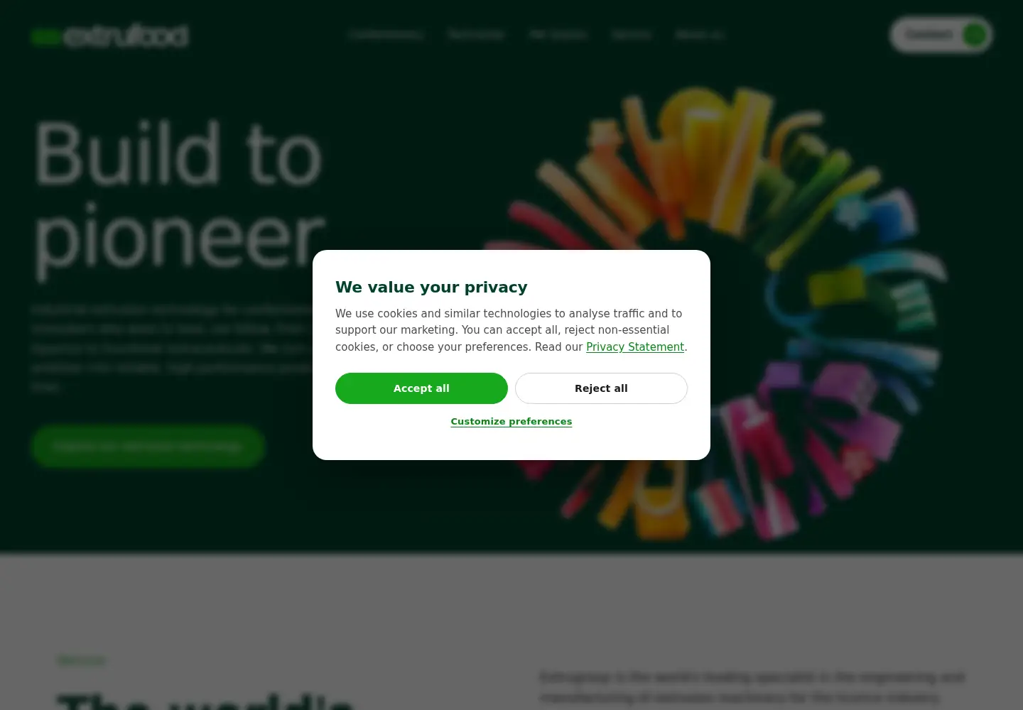 Screenshot of extrugroup.com