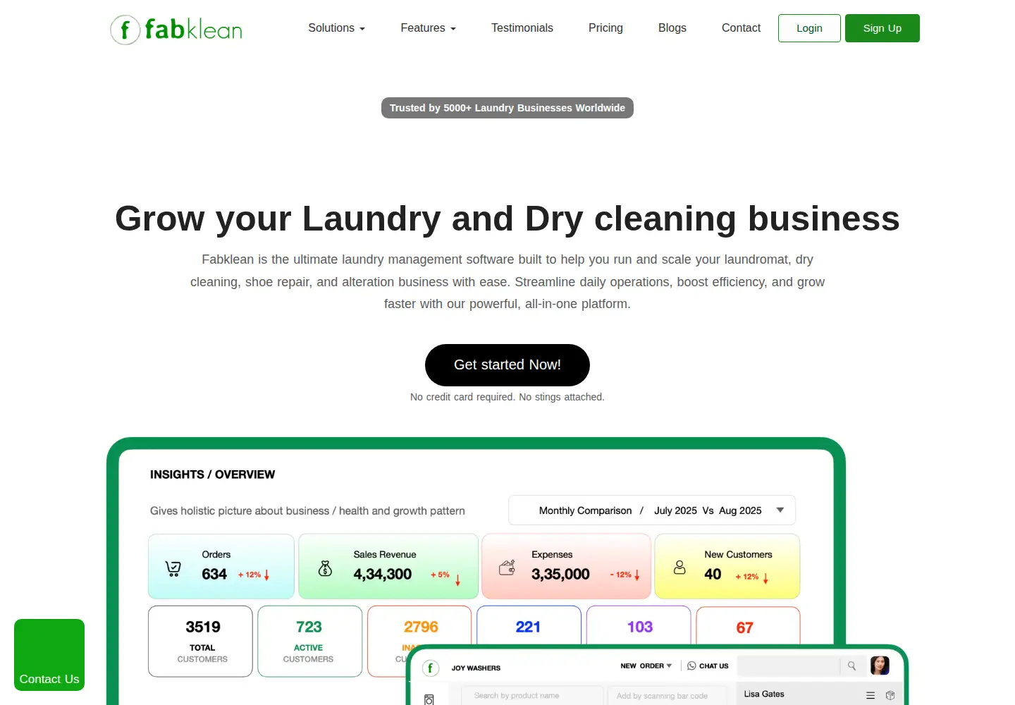 Screenshot of fabklean.com