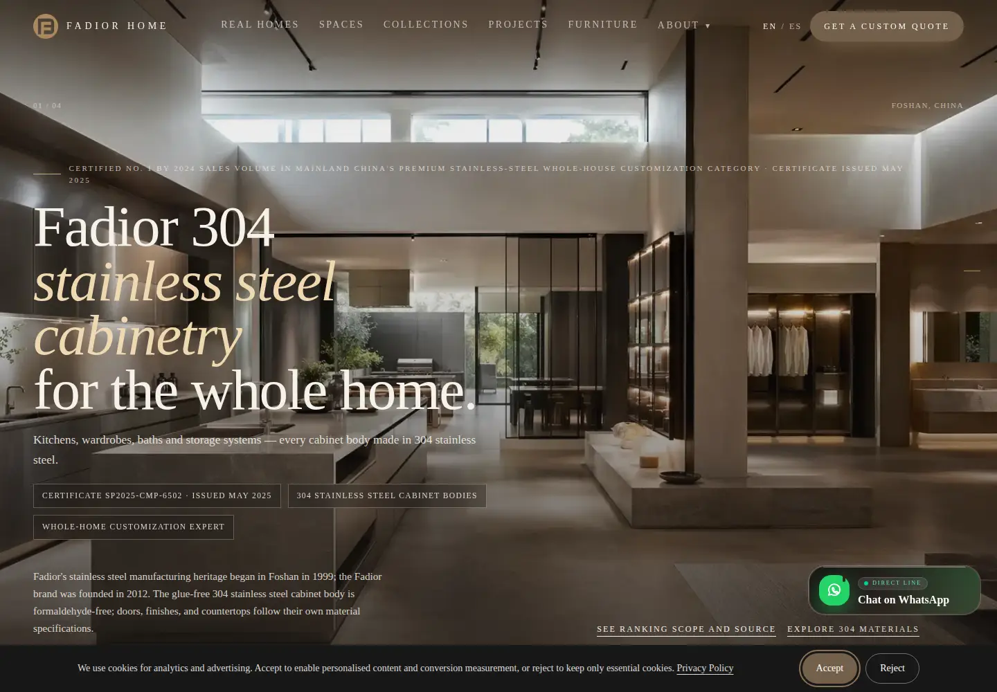 Captured homepage of fadiorhome.com in the current scan