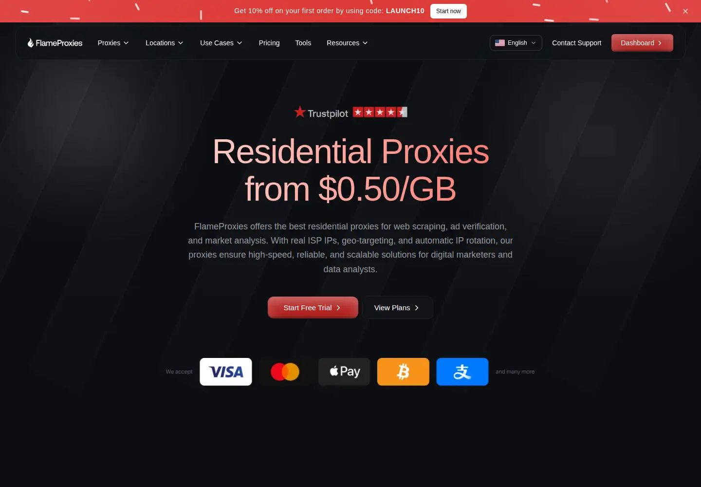 Screenshot of flameproxies.com