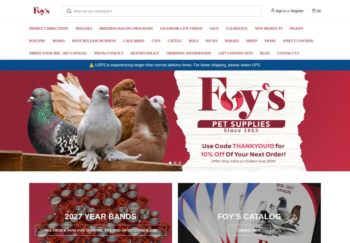Screenshot of foyspetsupplies.com