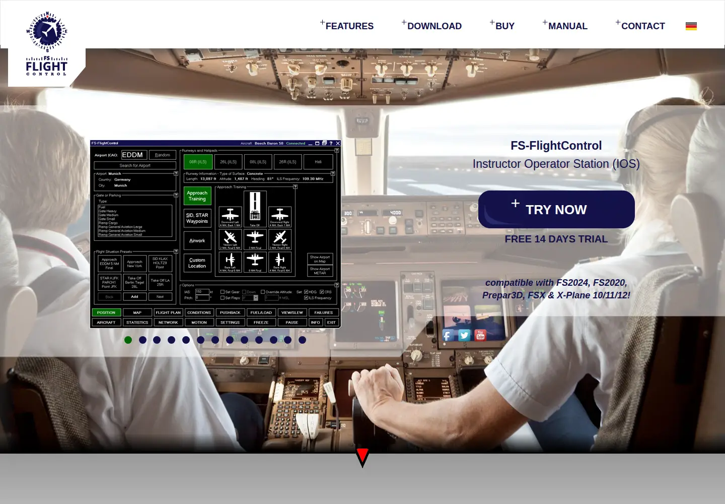 Screenshot of fs-flightcontrol.com