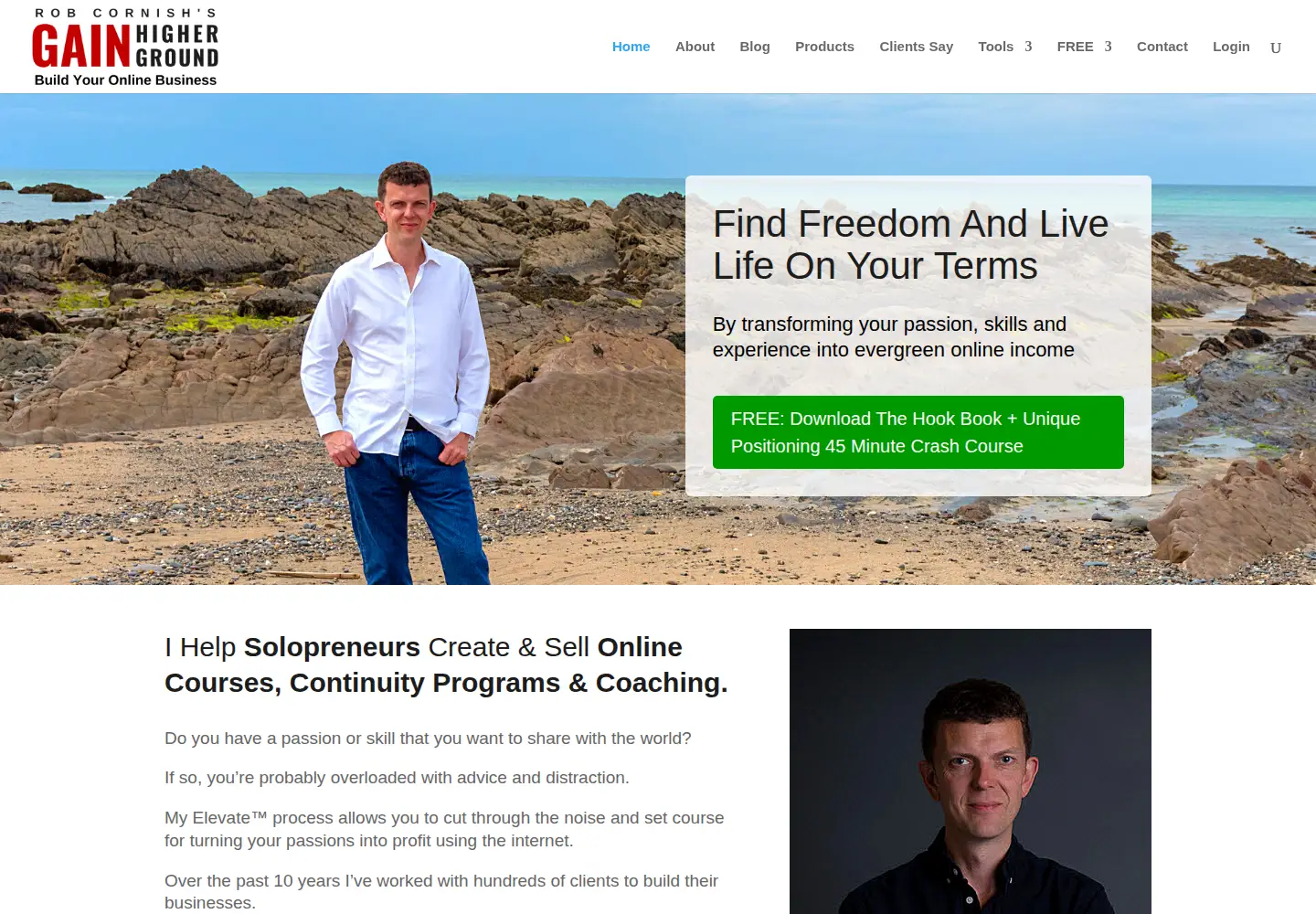 Screenshot of gainhigherground.com