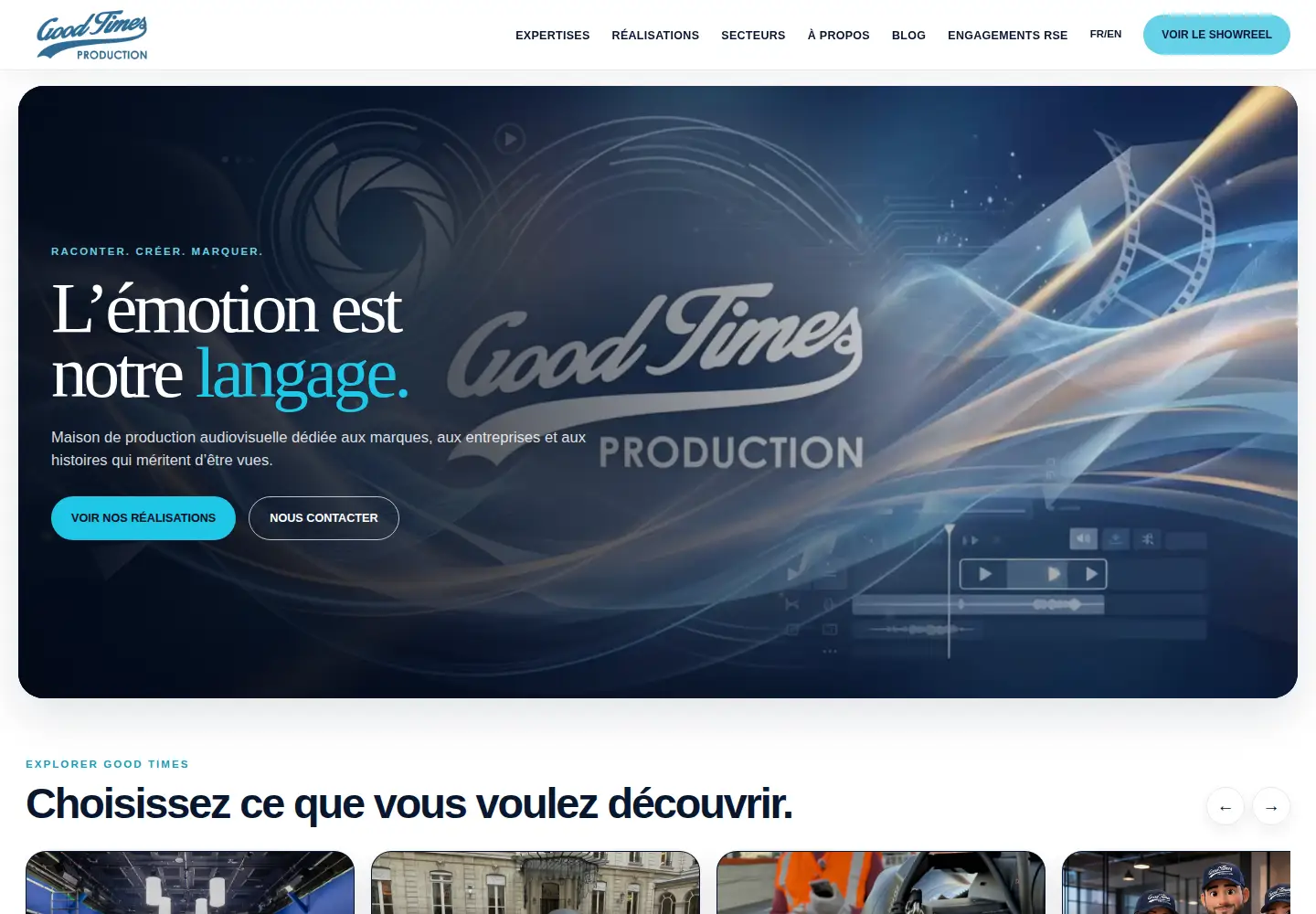 Captured homepage of goodtimesproduction.com in the current scan