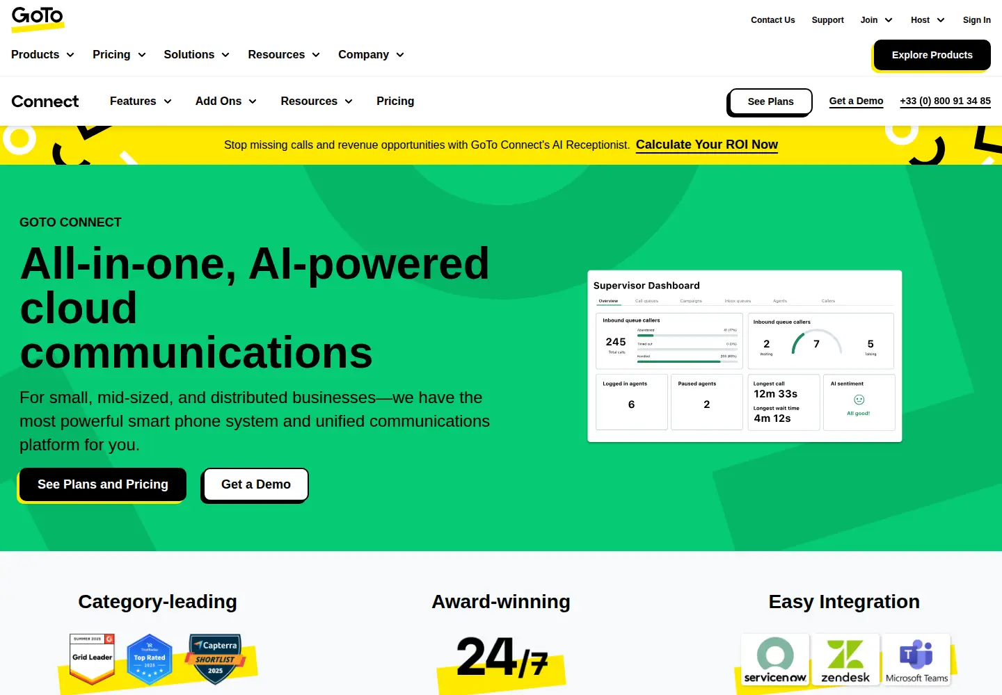 Captured homepage of gotoconnect.com in the current scan