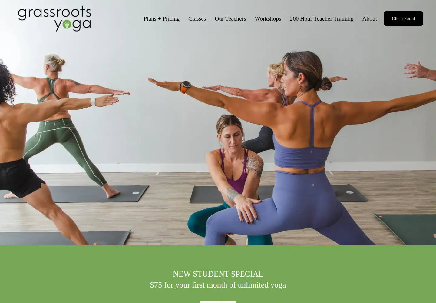 Screenshot of grassrootsyogaventura.com