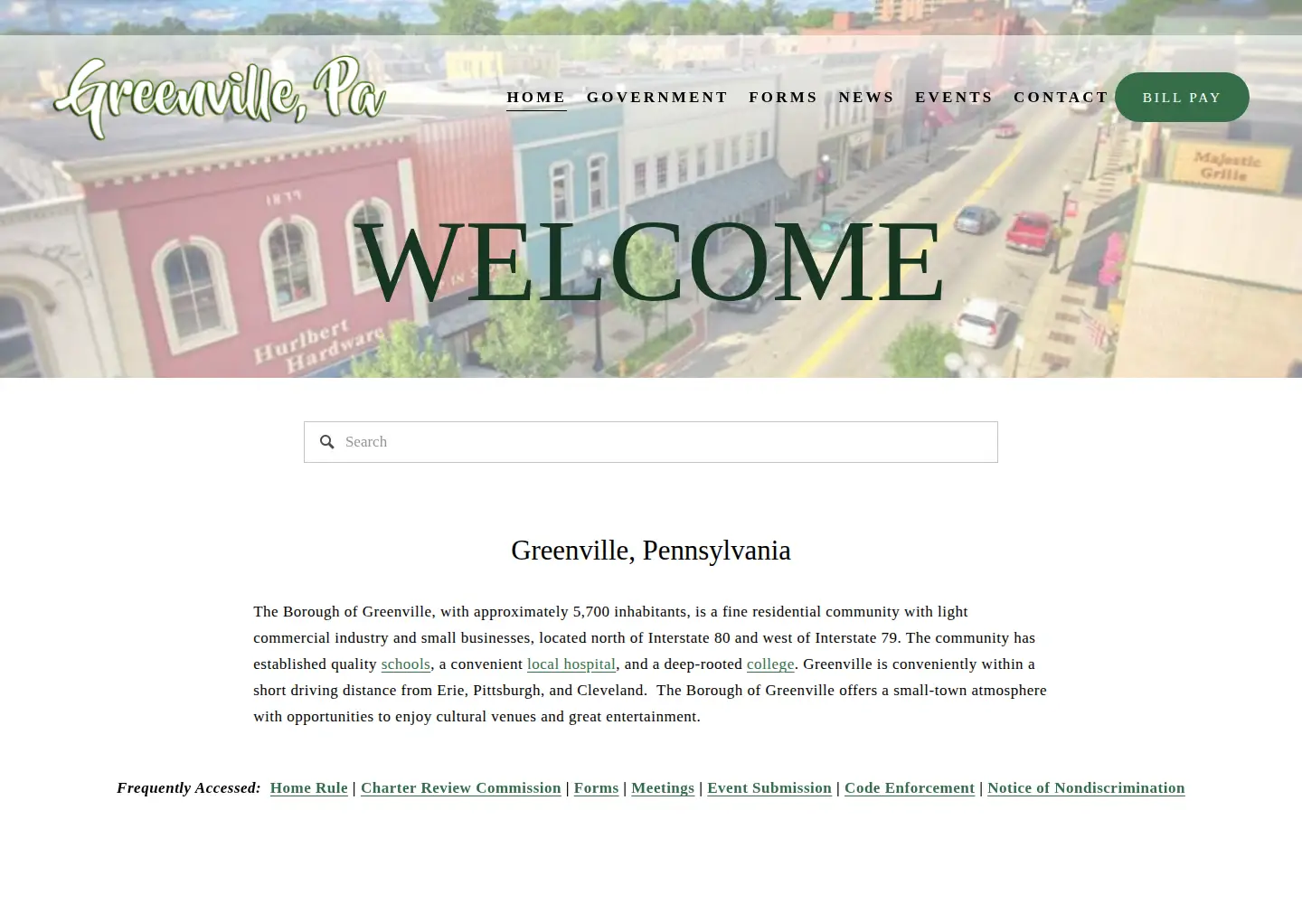 Screenshot of greenvilleborough.com