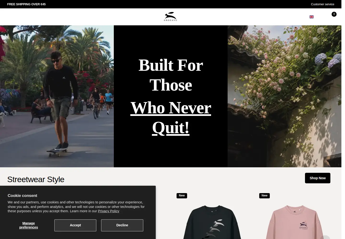 Captured homepage of grozavushop.com in the current scan