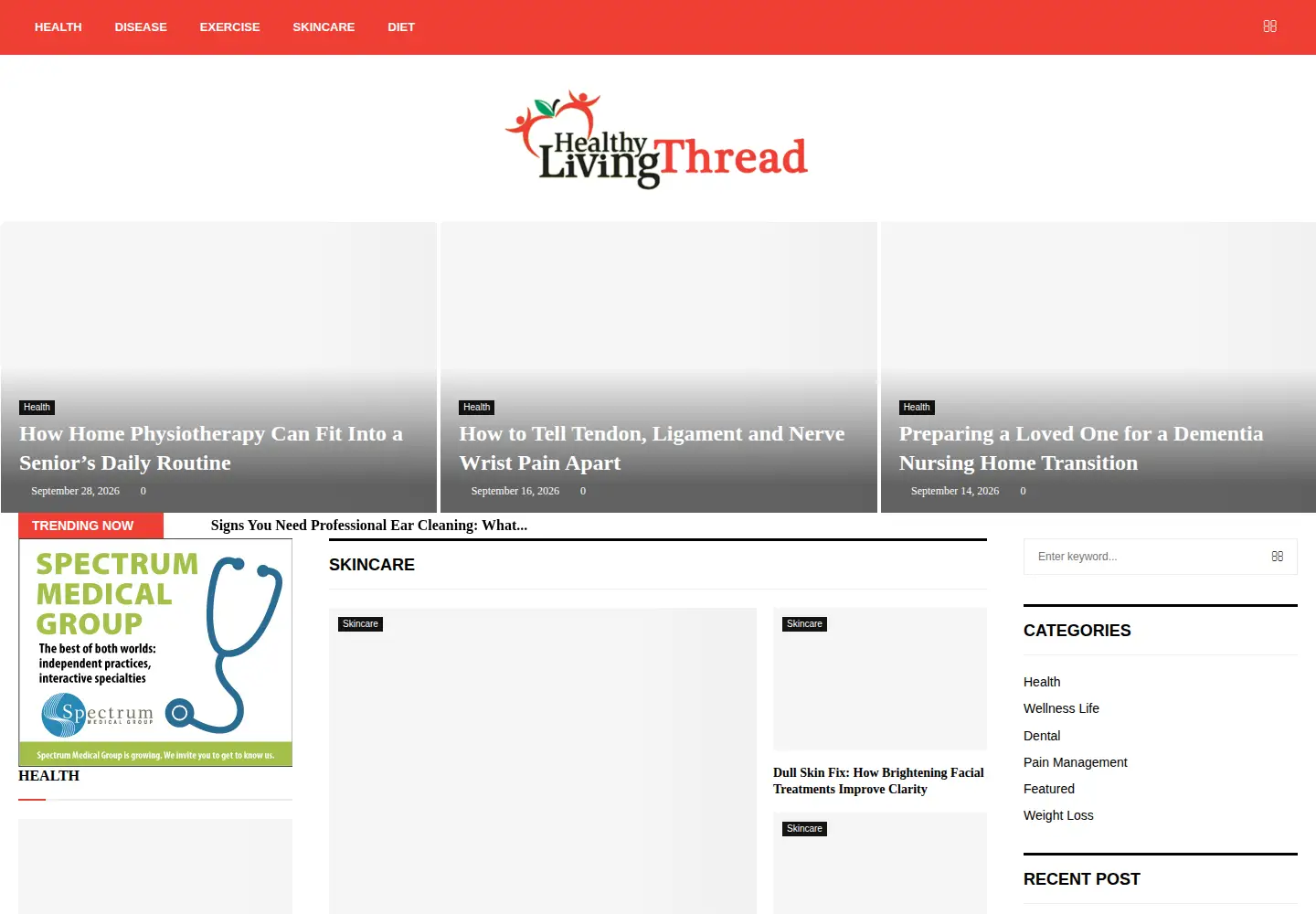 Screenshot of healthylivingthread.com