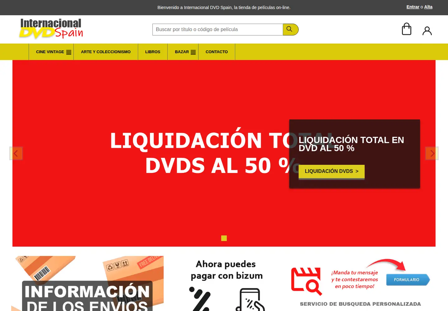 Screenshot of internacionaldvdspain.com