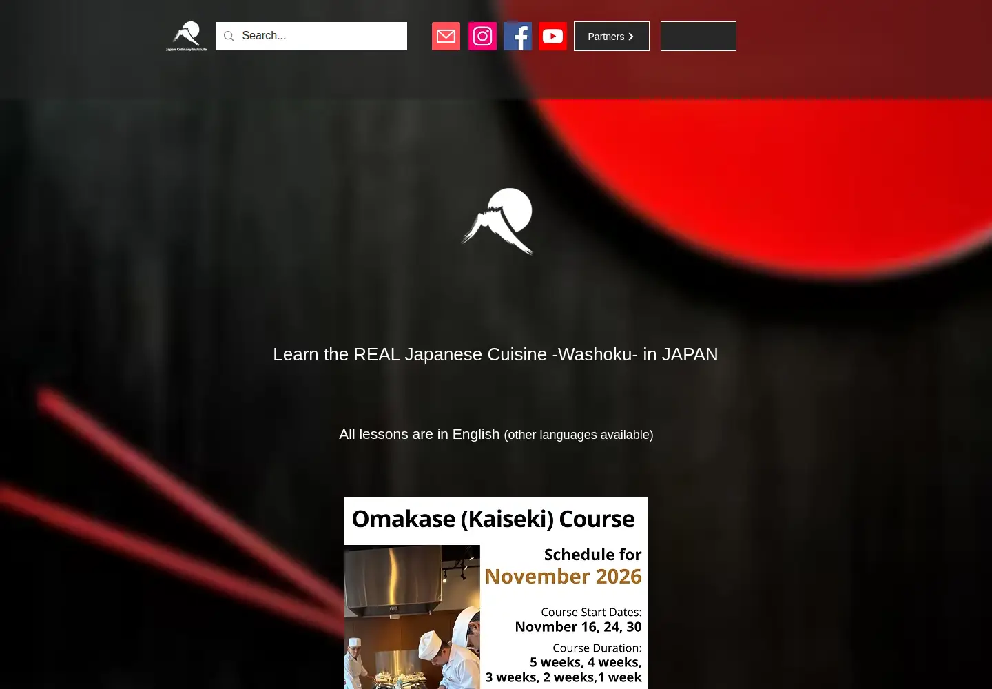 Captured homepage of japanculinaryinstitute.com in the current scan