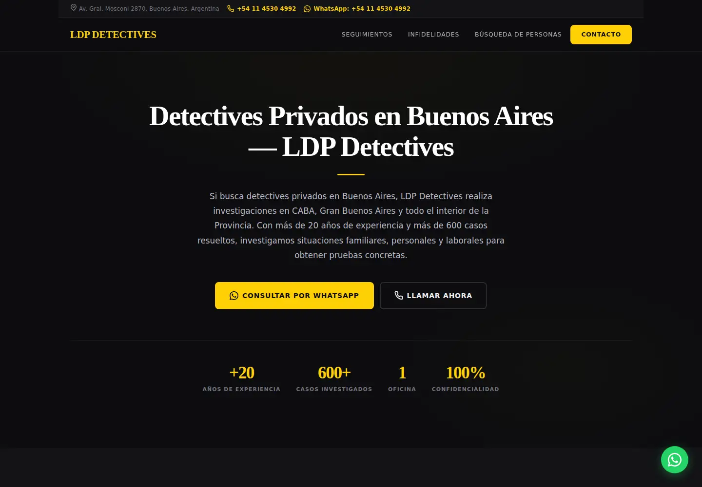 Screenshot of losdetectivesprivados.com
