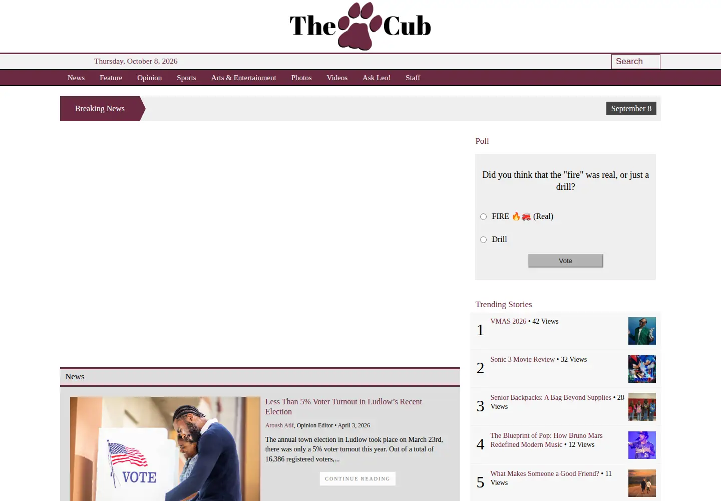 Screenshot of ludlowcub.com