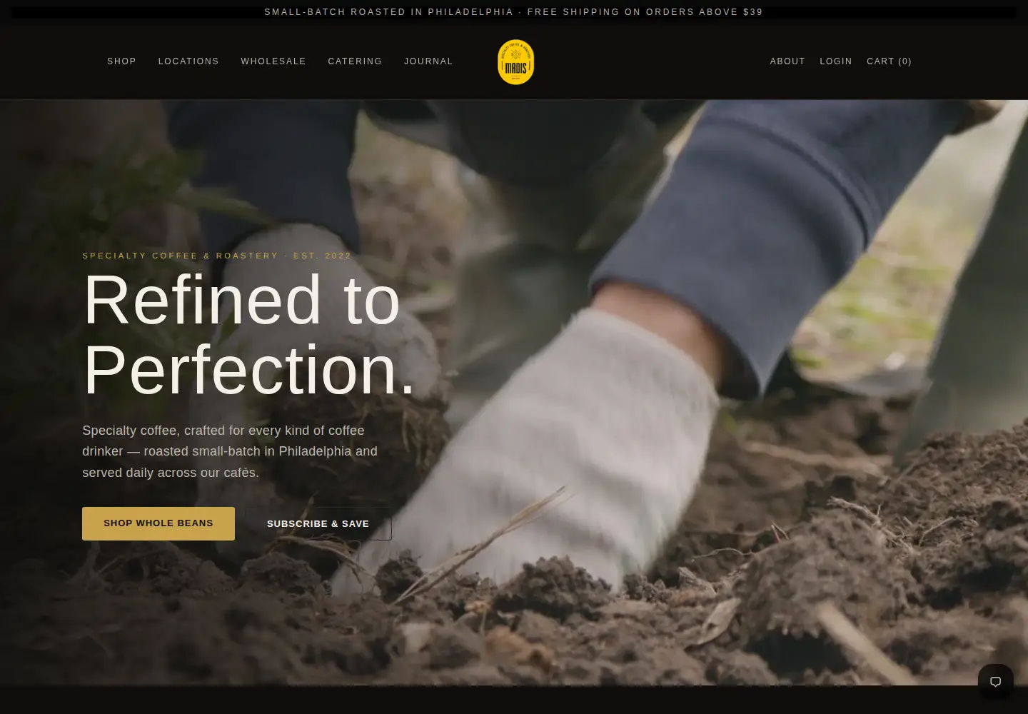 Screenshot of madiscoffee.com