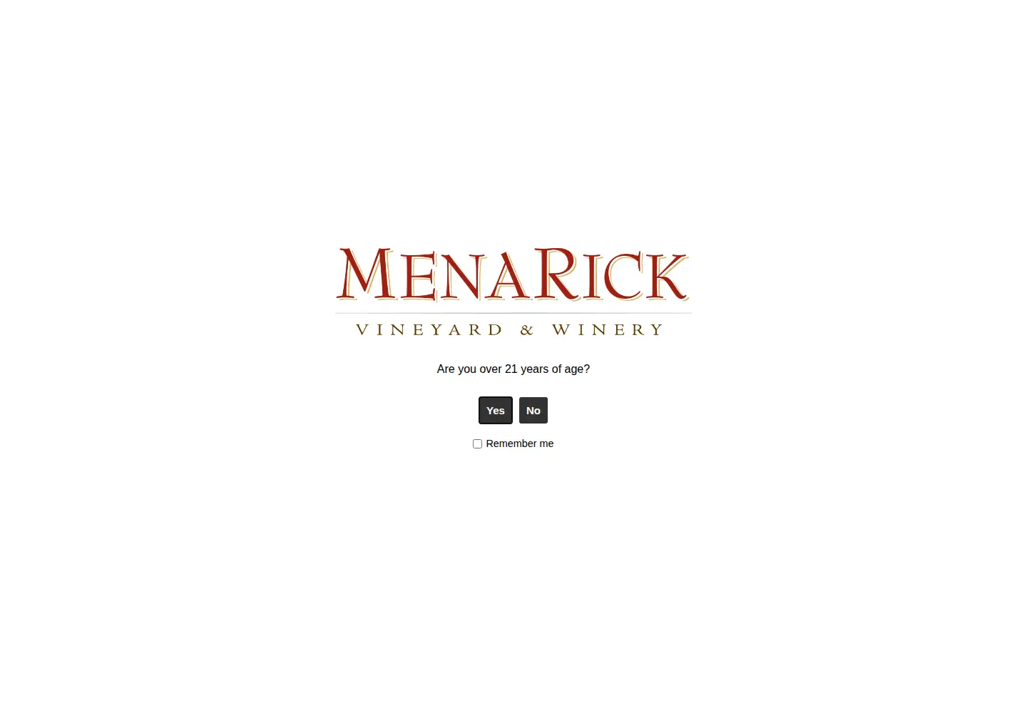 Captured homepage of menarick.com in the current scan