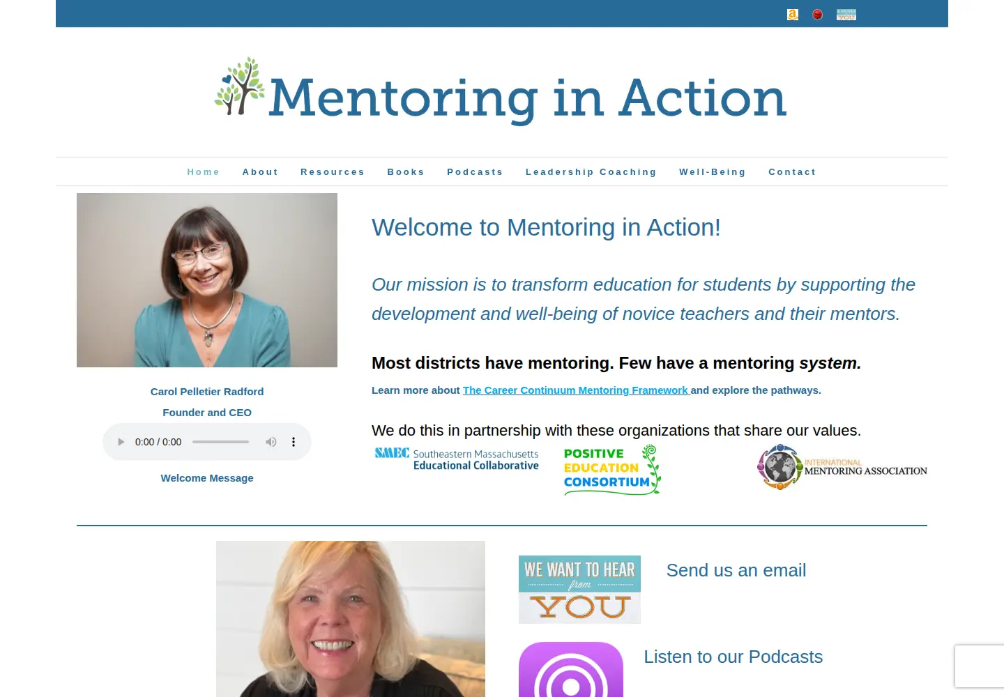 Captured homepage of mentoringinaction.com in the current scan