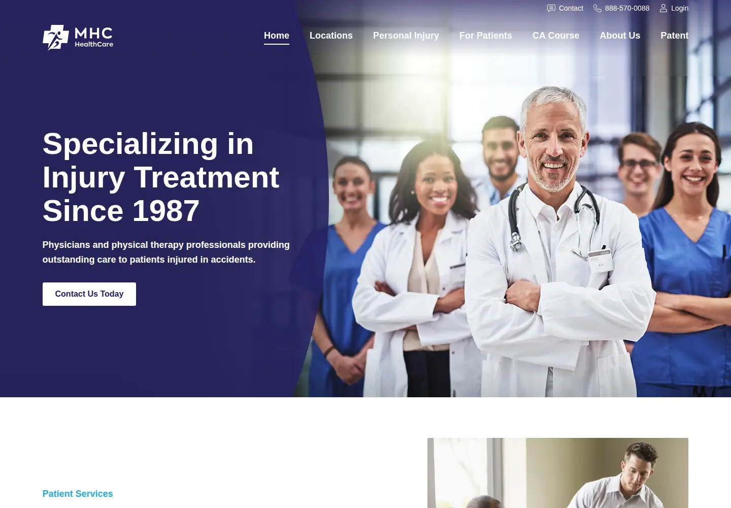 Captured homepage of mhcorp.com in the current scan
