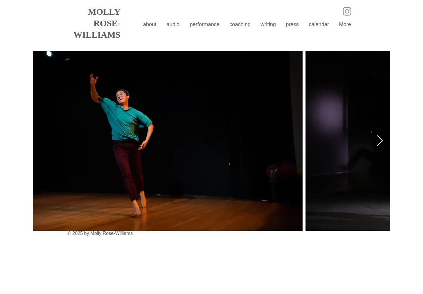 Captured homepage of mollyrosewilliams.com in the current scan