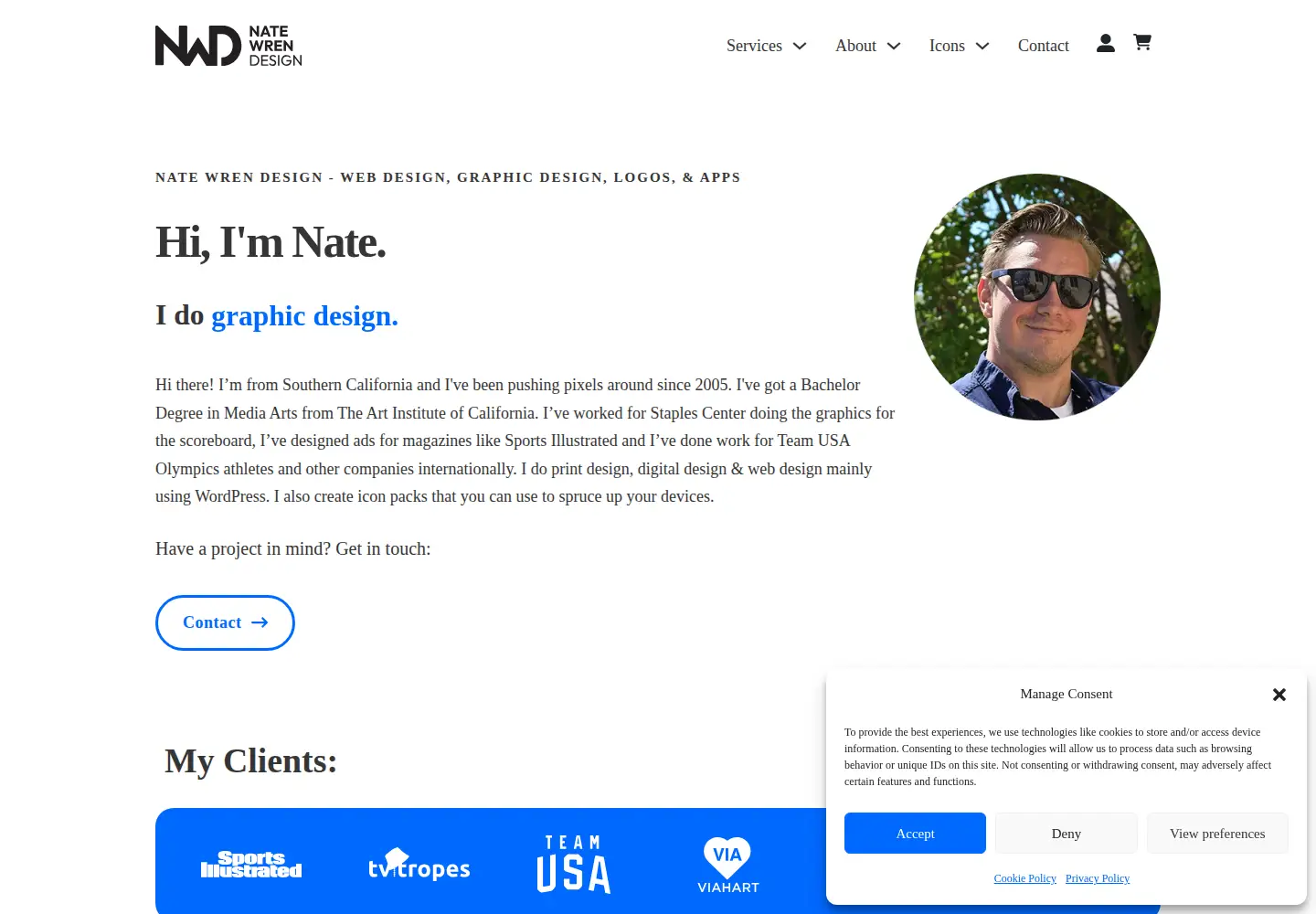 Screenshot of natewren.com