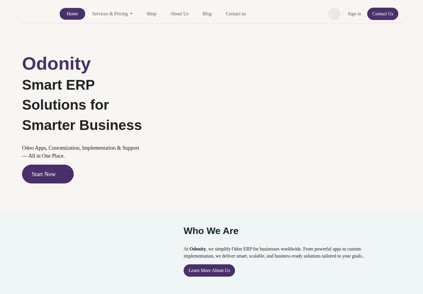 Screenshot of odonity.com