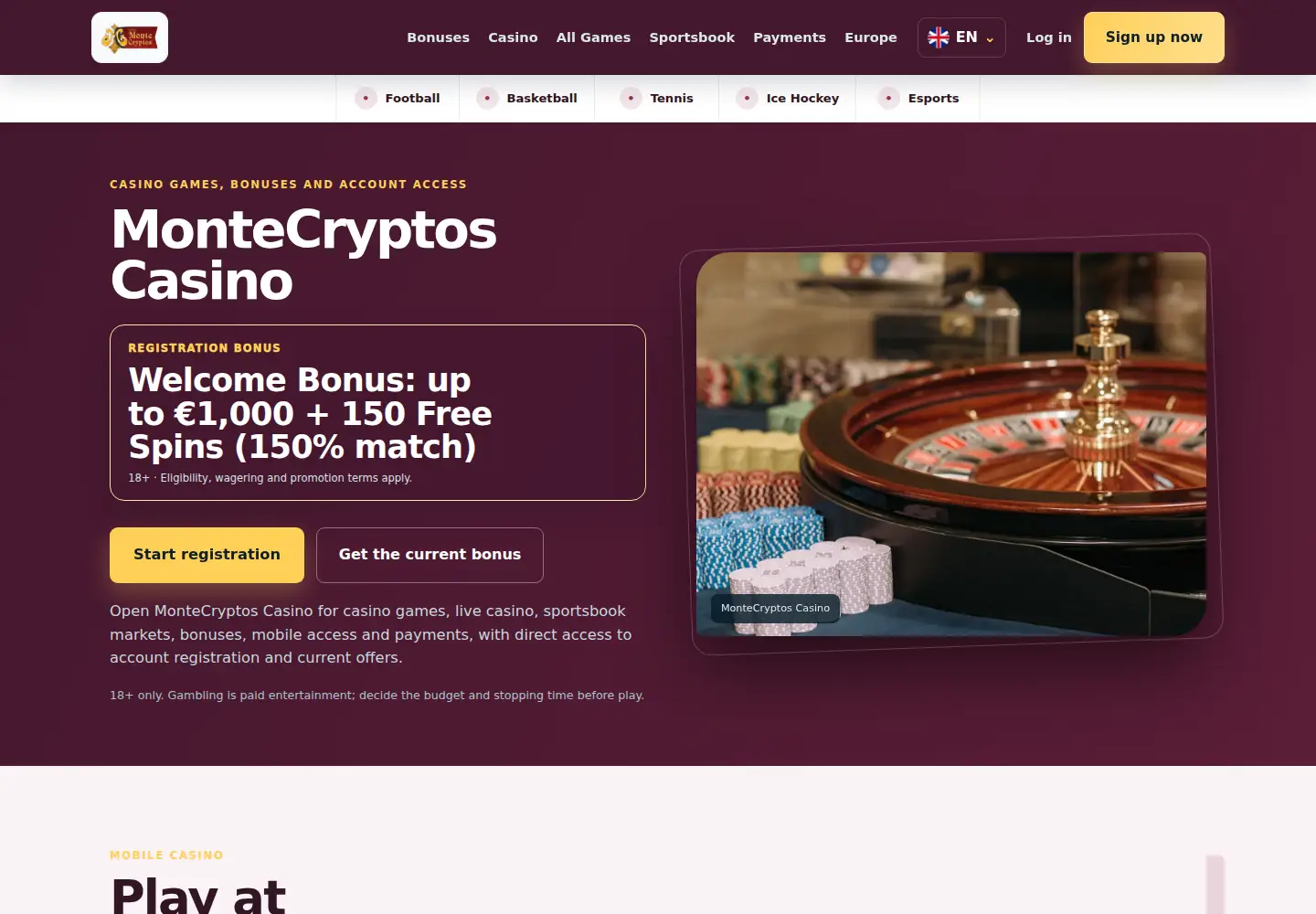 Screenshot of montecryptos.eu