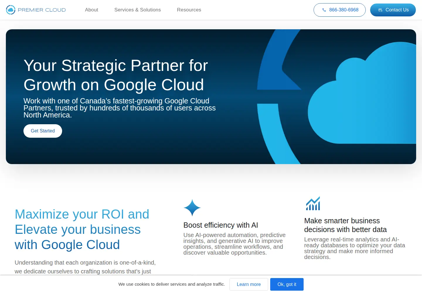 Captured homepage of premiercloud.com in the current scan