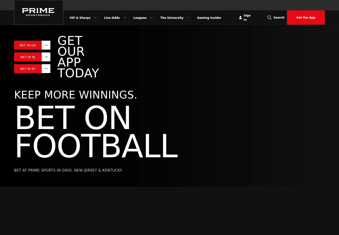 Captured homepage of primesports.com in the current scan