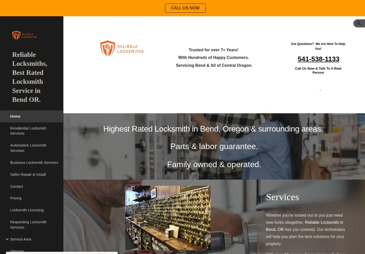 Screenshot of reliablelocksmithsllc.com