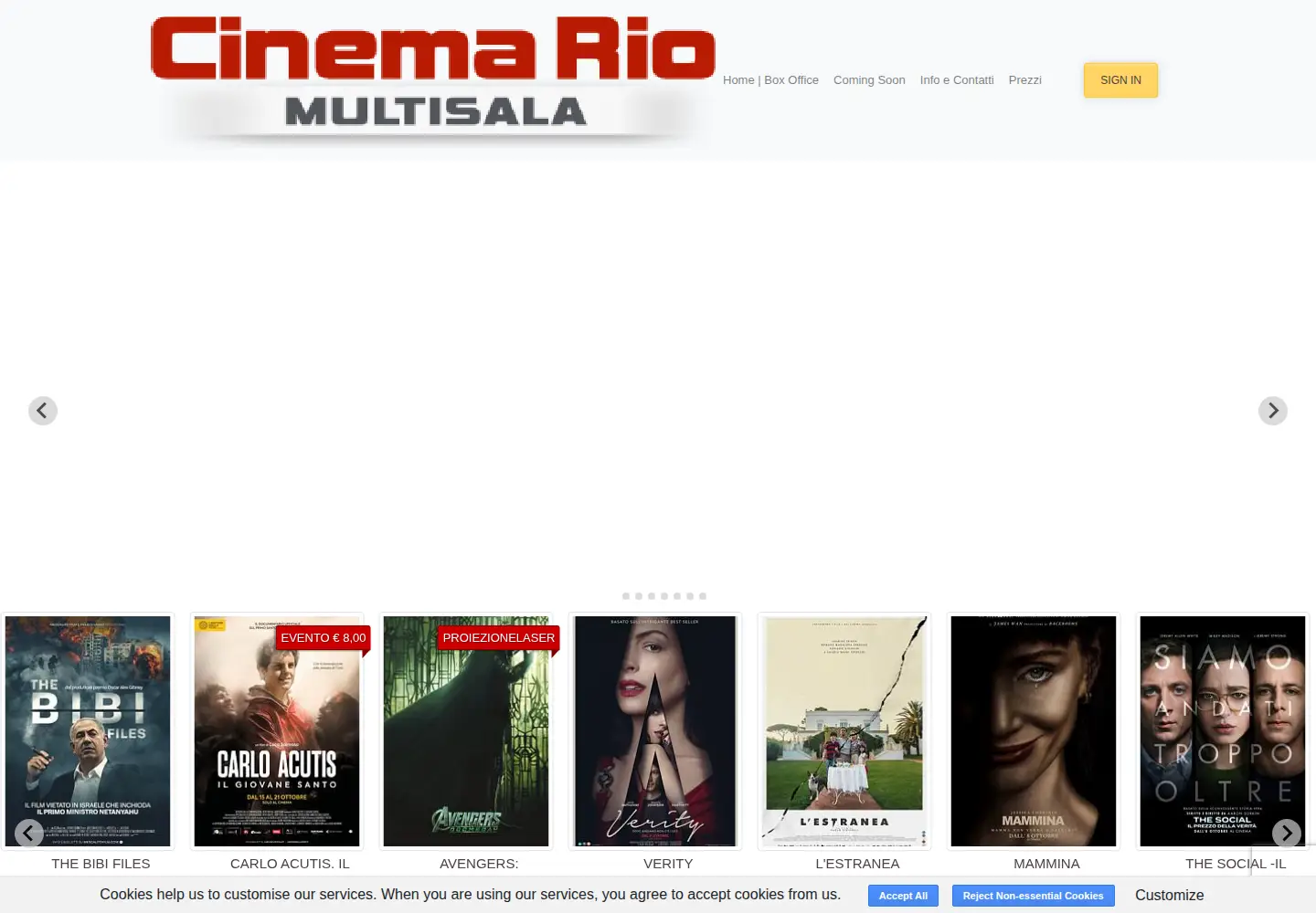 Screenshot of riocinemamultisala.com