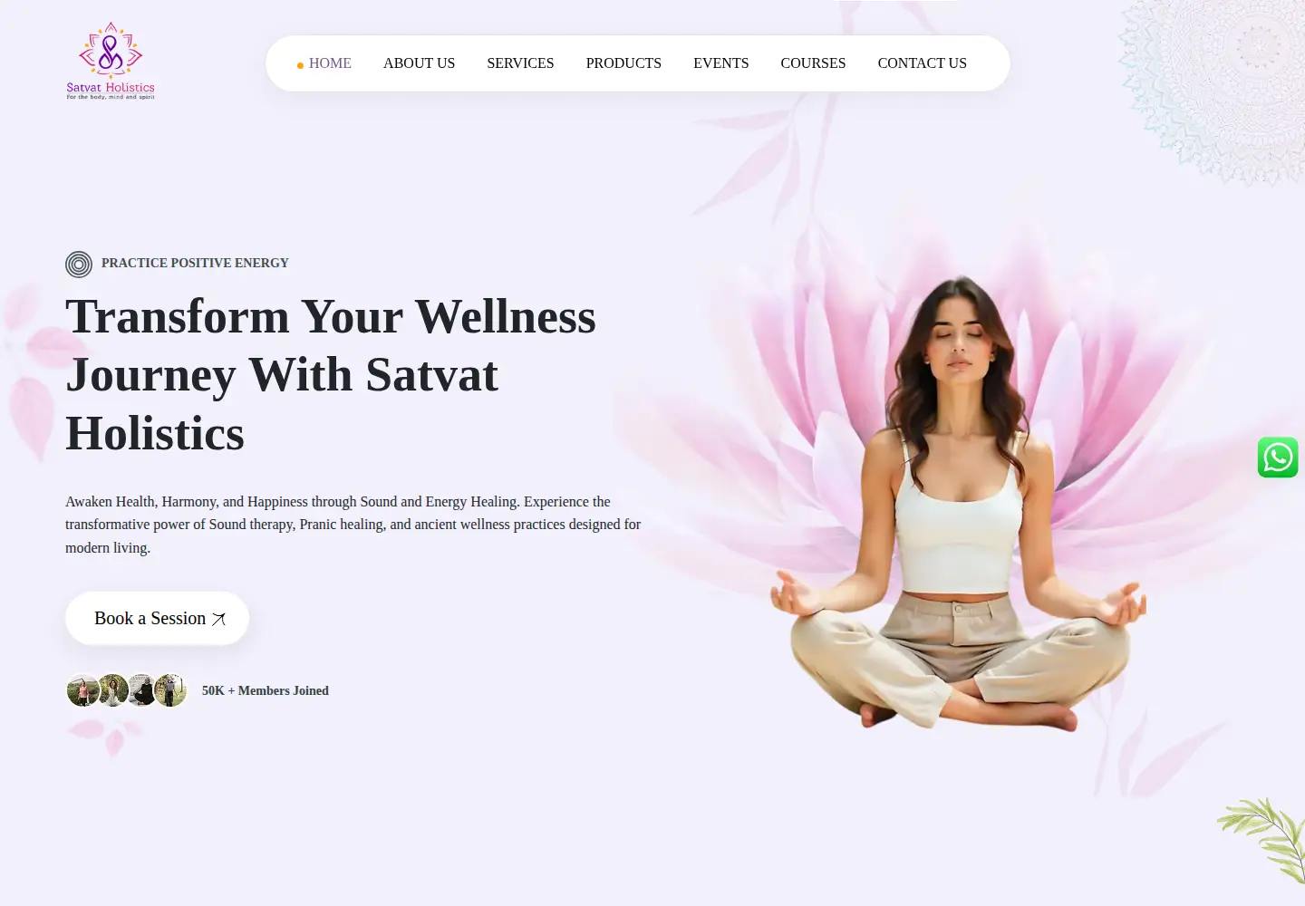 Captured homepage of satvatholistics.com in the current scan