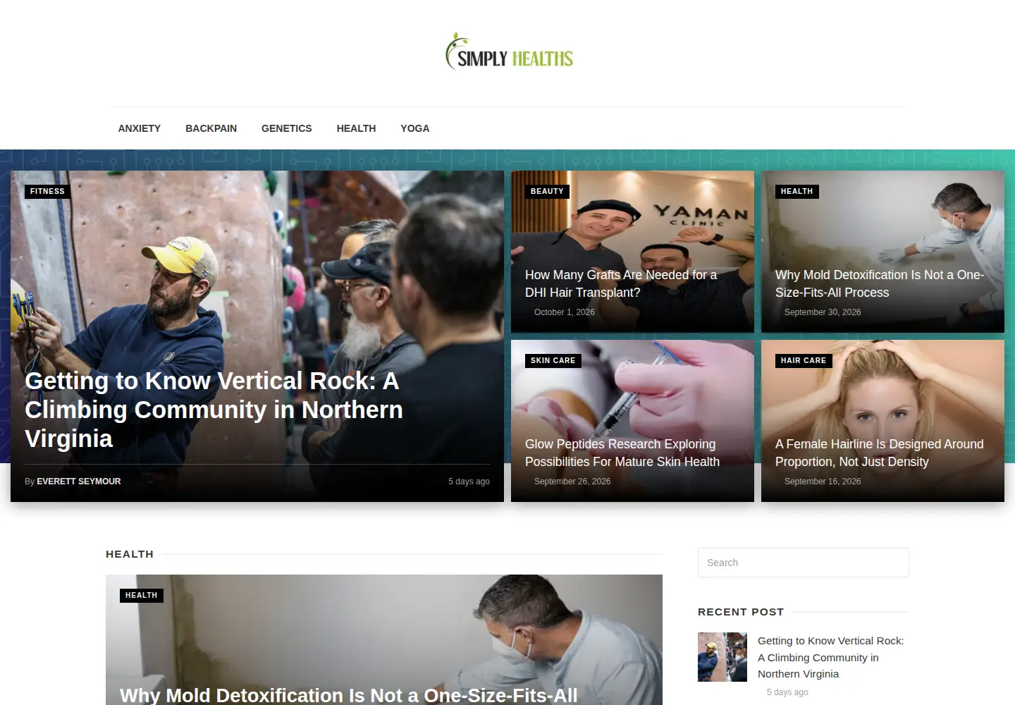 Screenshot of simplyhealths.com
