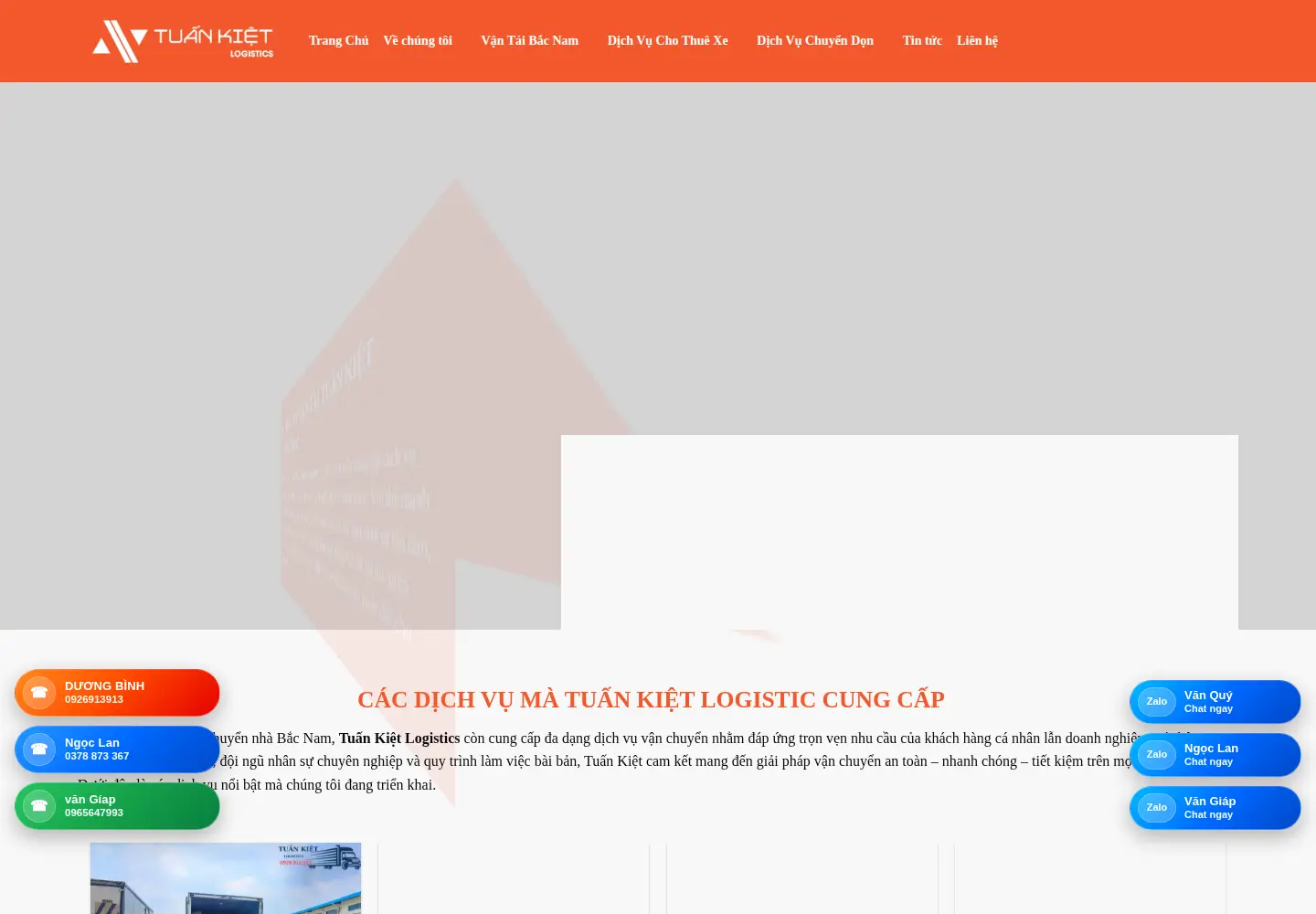 Captured homepage of tuankietlogistics.com in the current scan