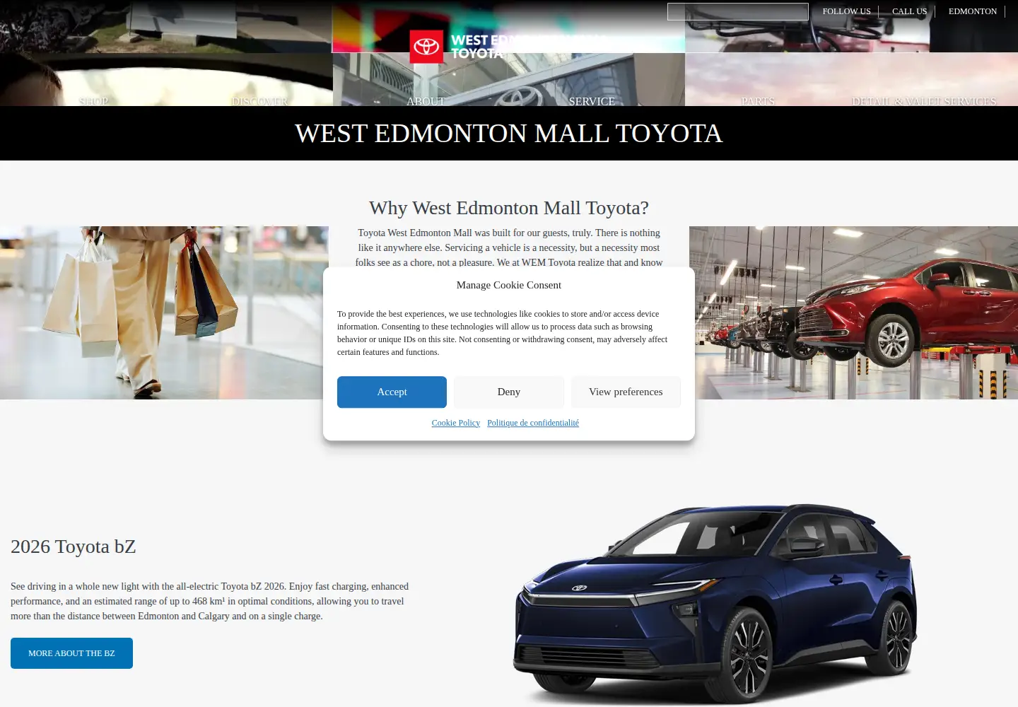 Screenshot of wemtoyota.com