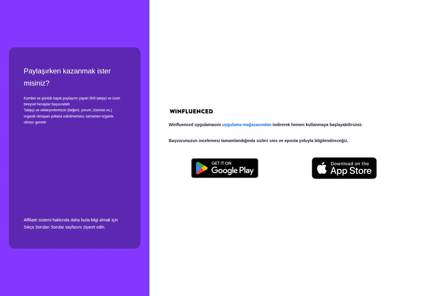 Screenshot of winfluenced.com