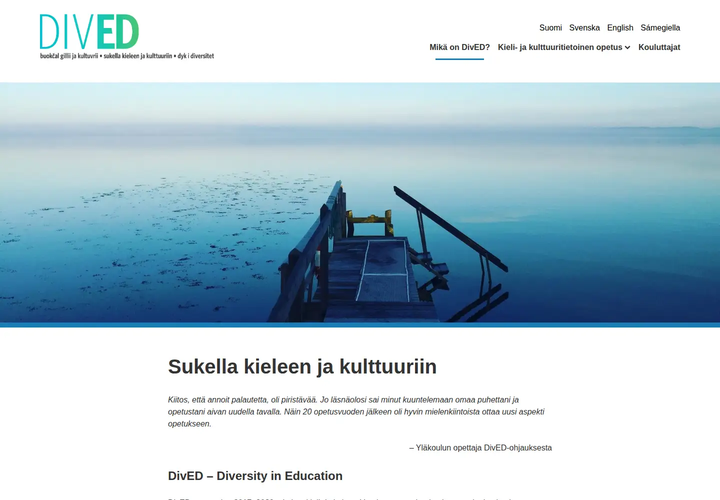 Captured homepage of dived.fi in the current scan