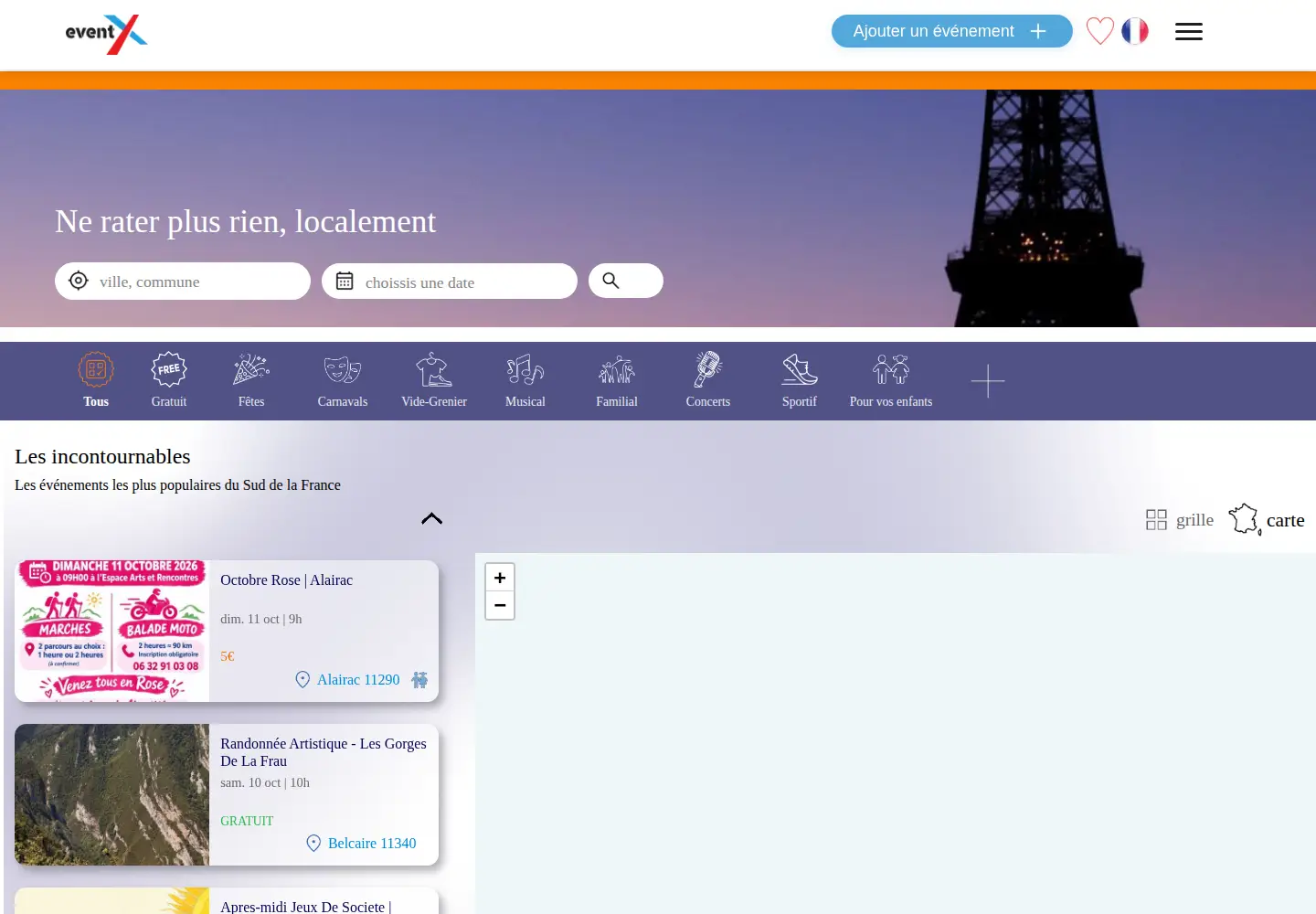 Screenshot of eventx.fr