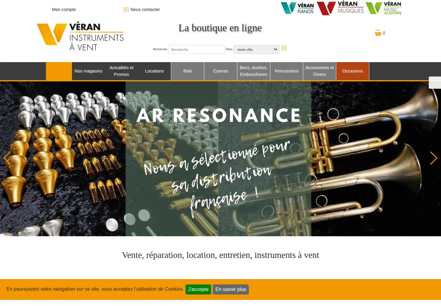 Screenshot of veran-vents.fr