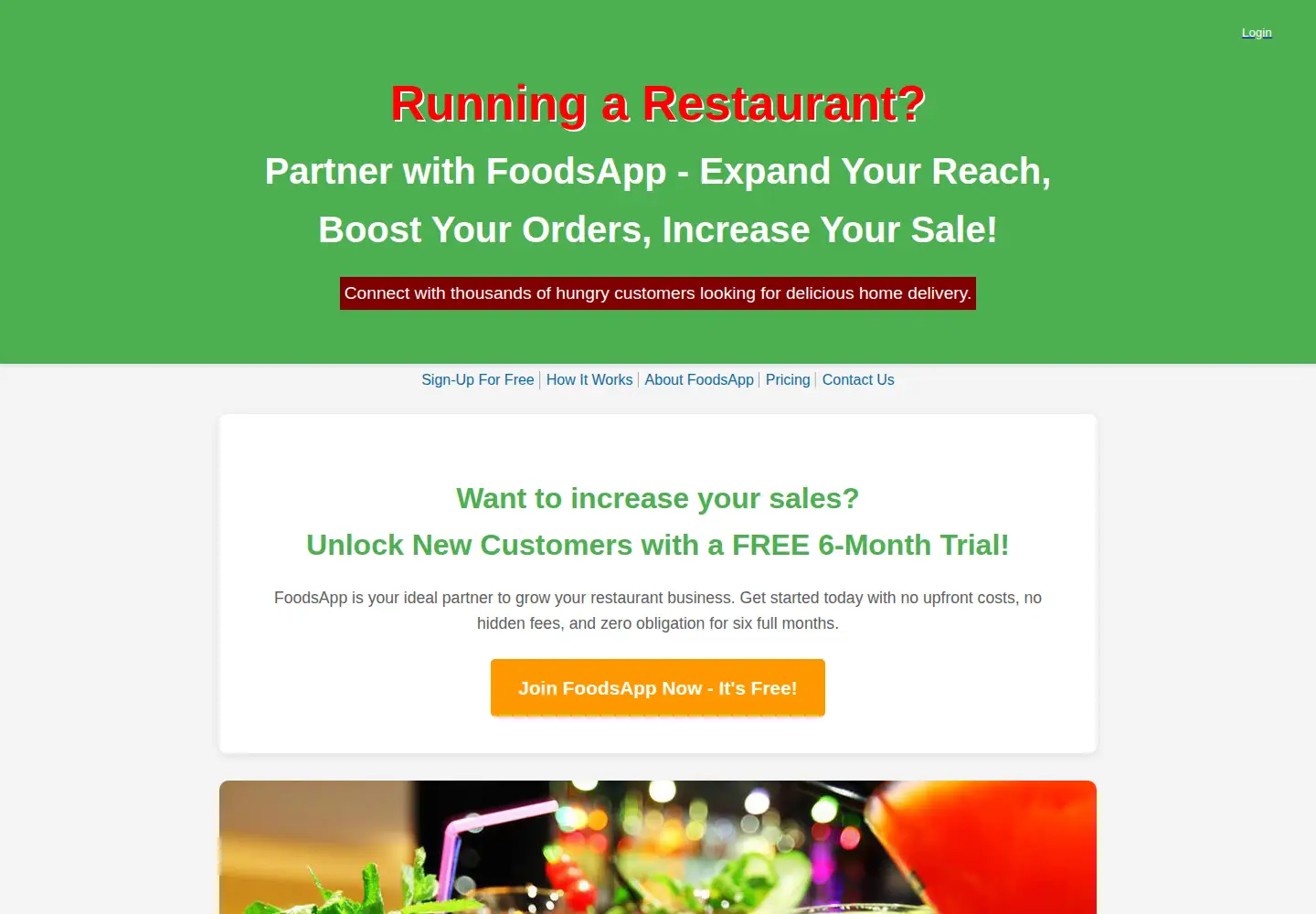 Screenshot of foodsapp.in