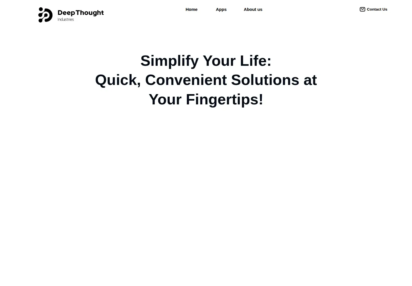 Captured homepage of deepthought.industries in the current scan