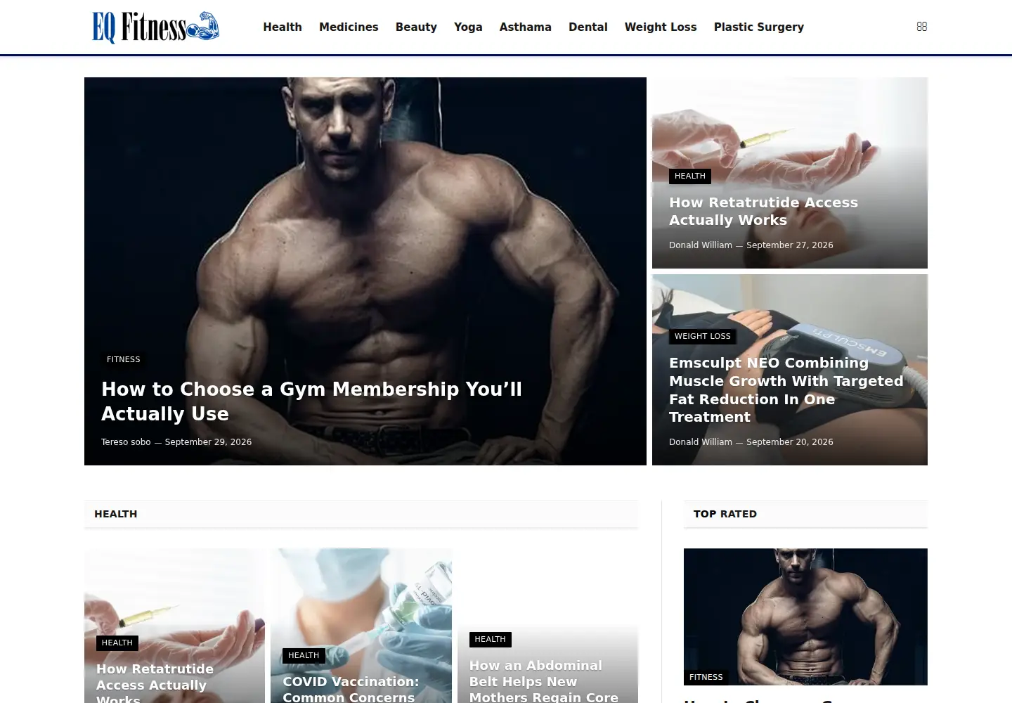 Captured homepage of eqfitness.net in the current scan