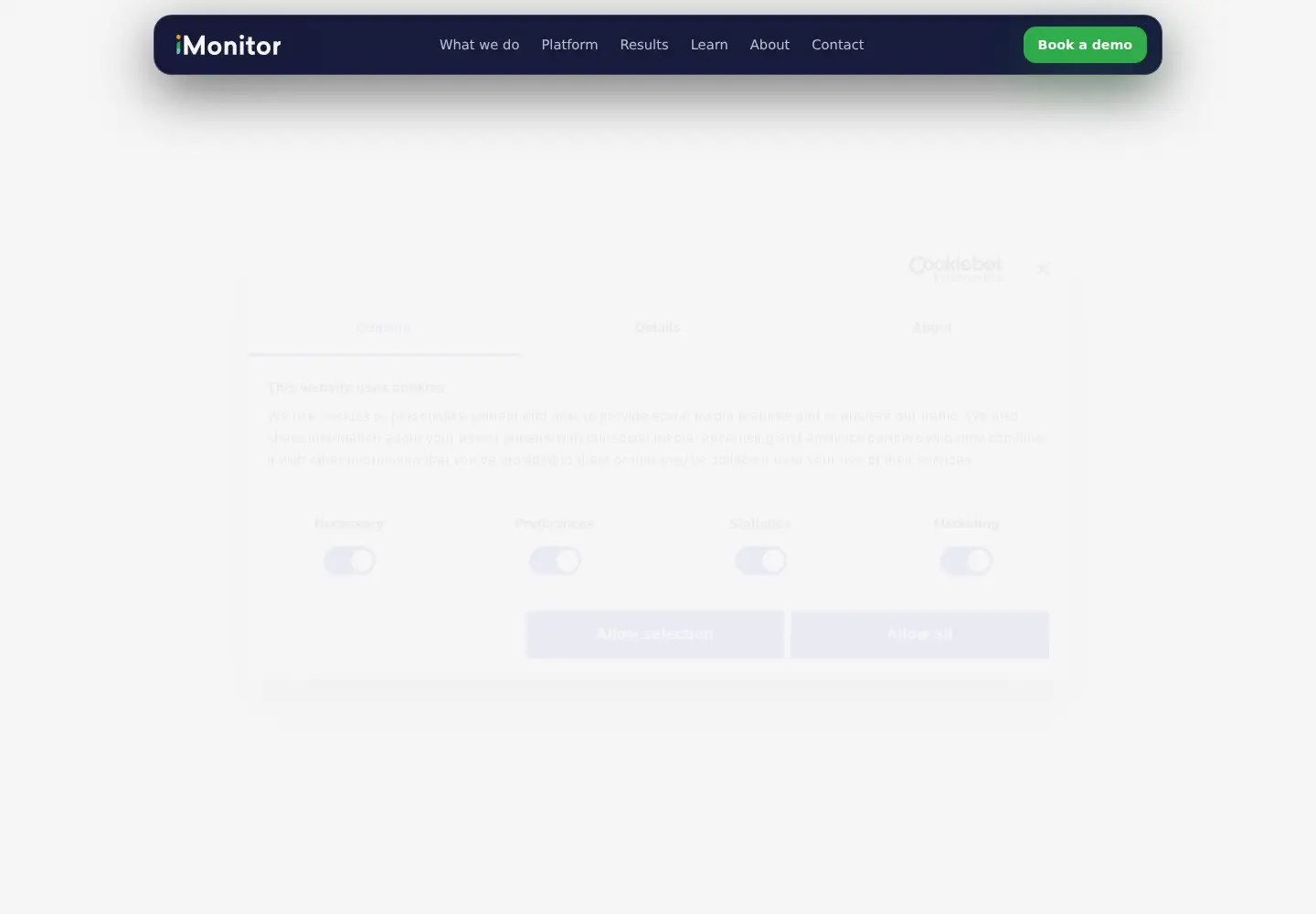 Captured homepage of imonitor.net in the current scan