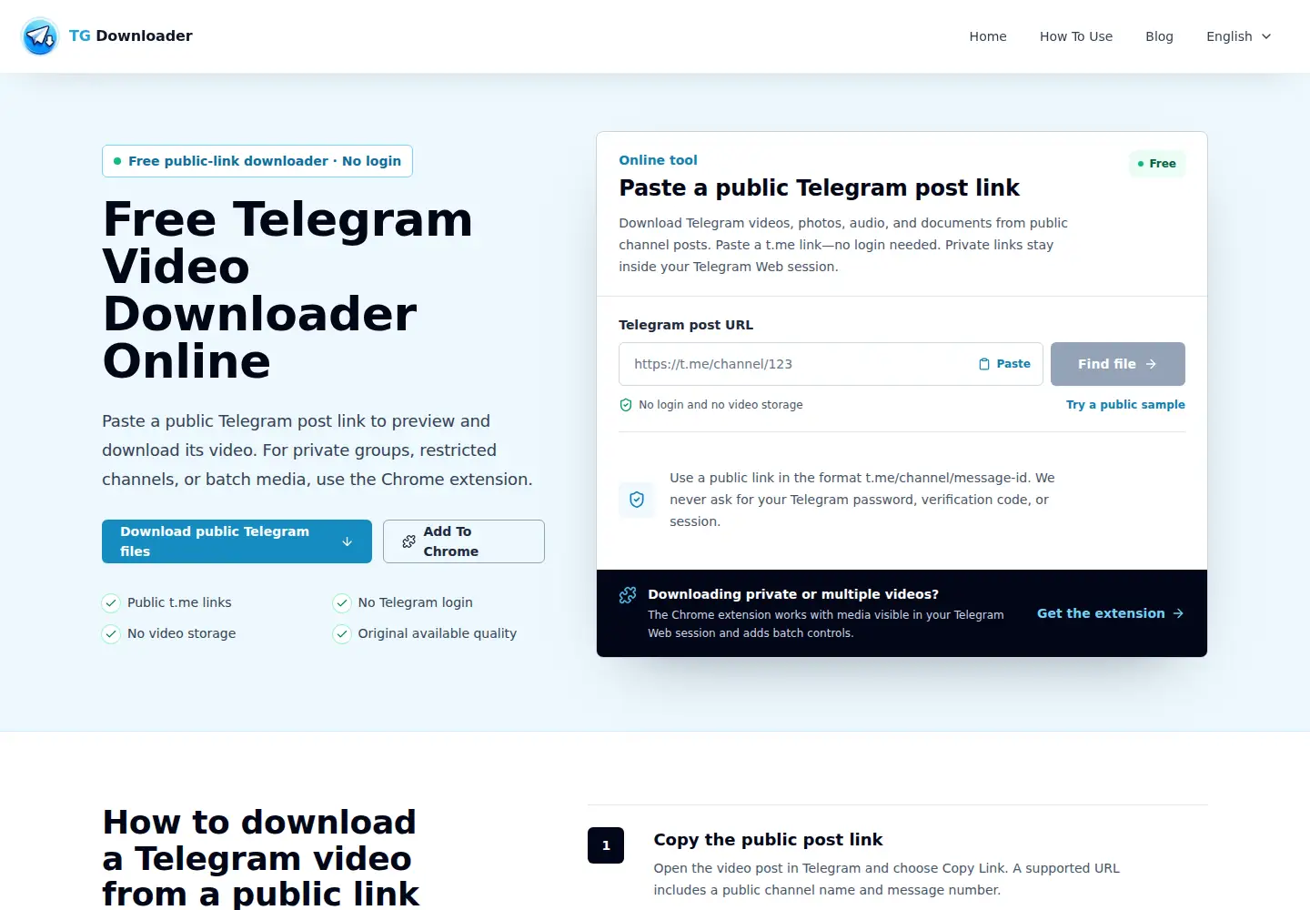 Screenshot of tg-video-downloader.net